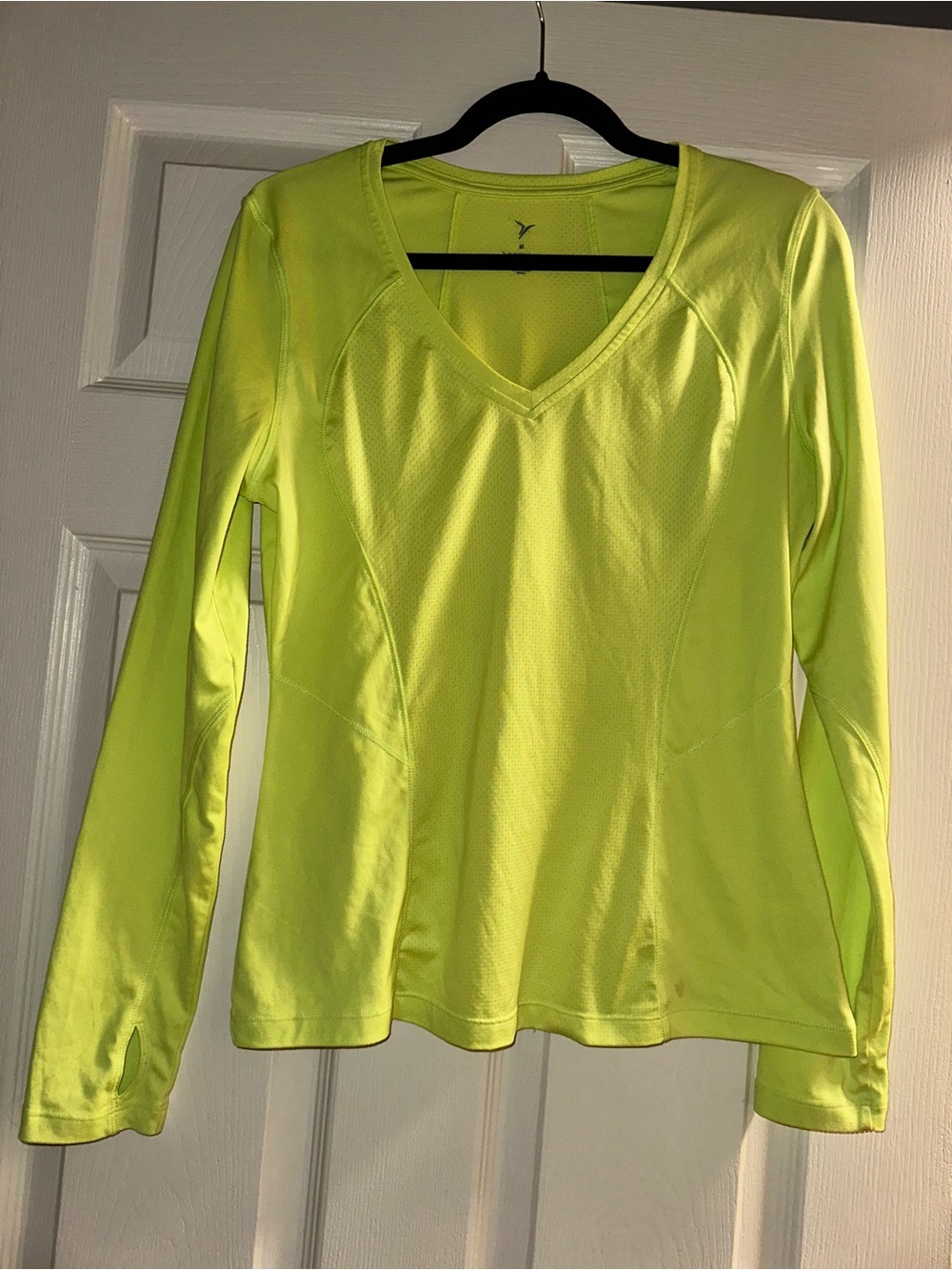 Women's Long-Sleeve V-Neck Performance Top - Neon Yellow